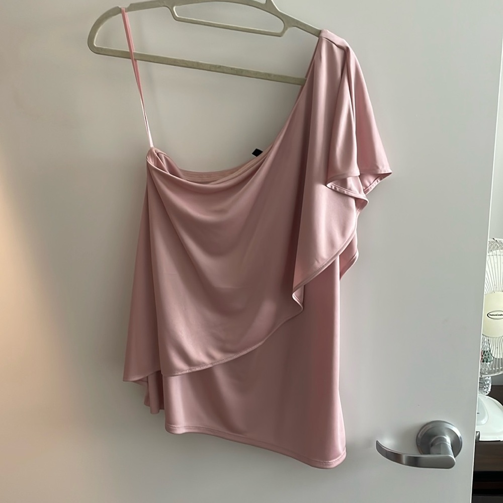 WHBM Pink One-Shoulder Top - M